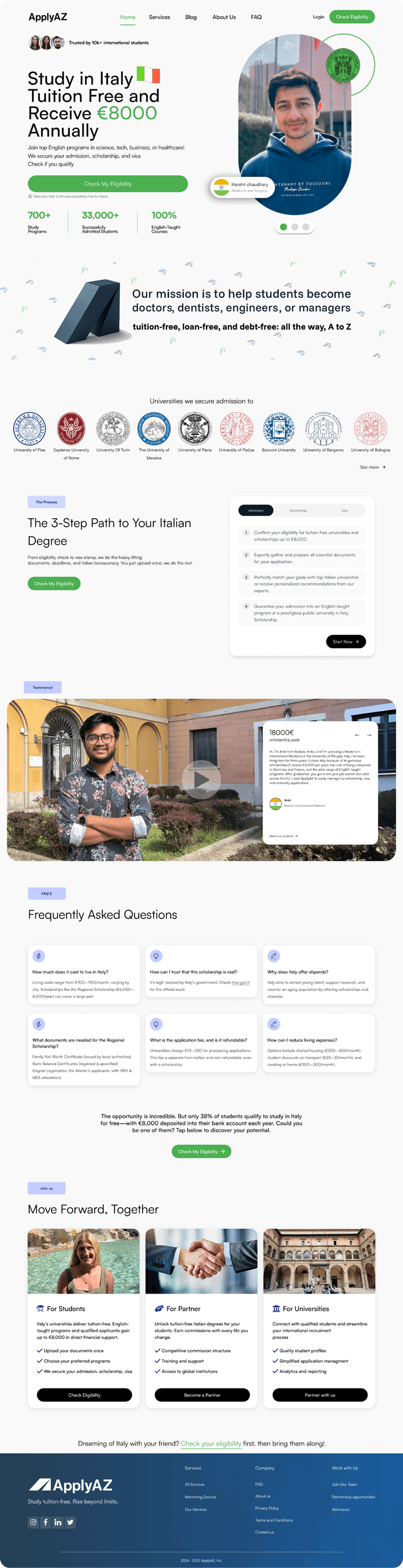ApplyAZ — Study Abroad Landing Page